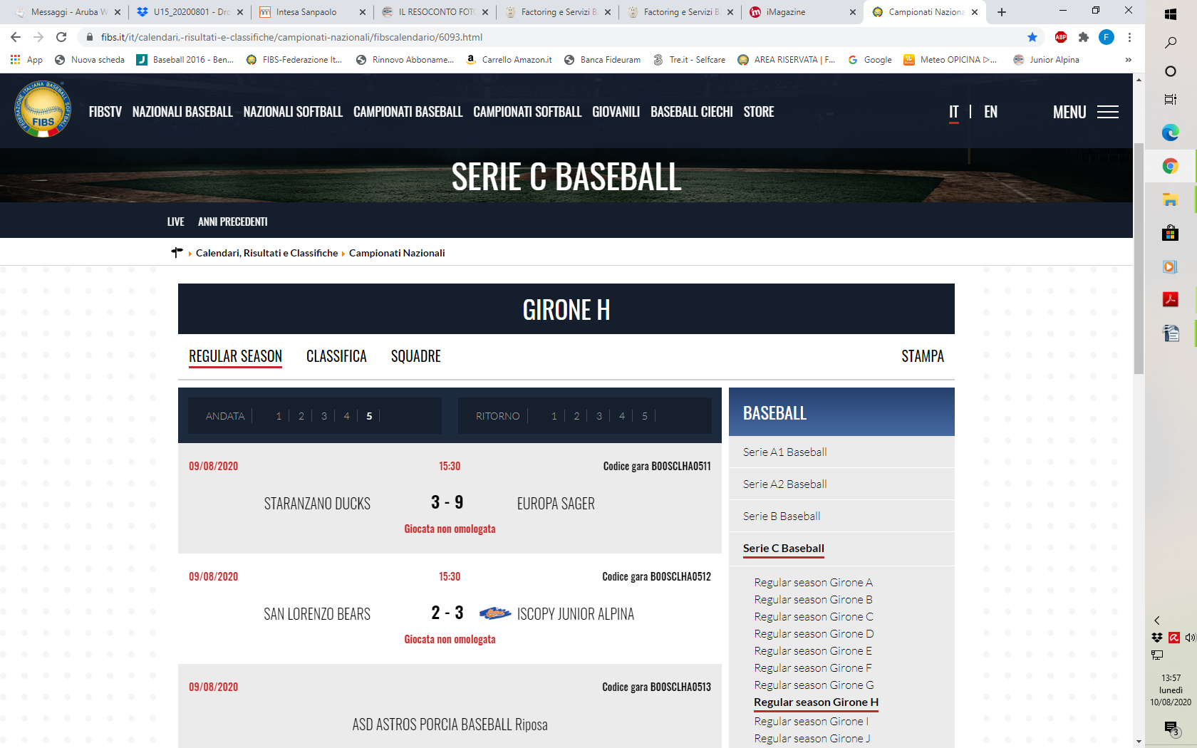 SERIE C: LA ISCOPY JUNIOR ALPINA VINCE ANCORA E RIMANE CAPOLISTA IMBATTUTA DEL GIRONE